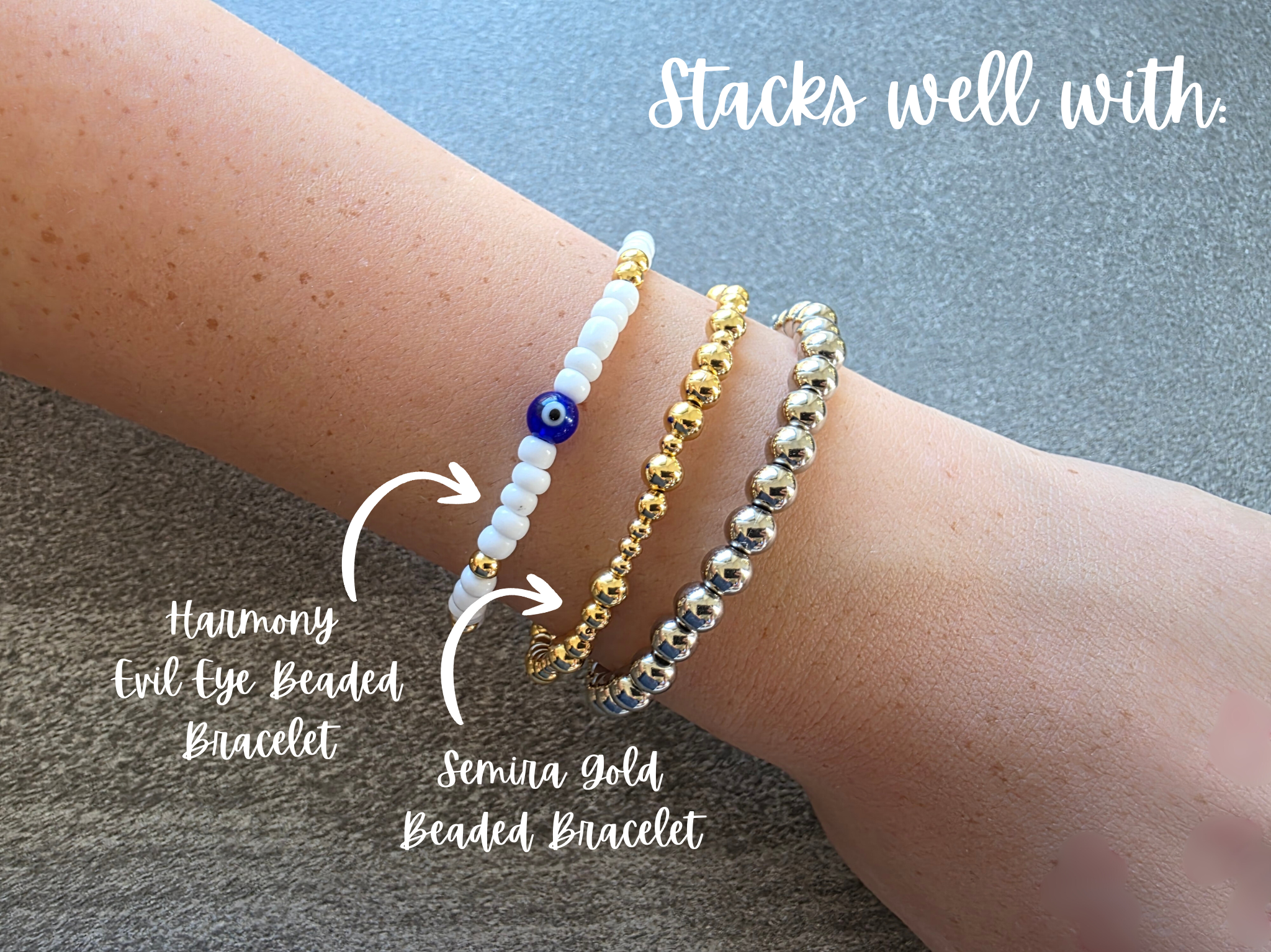 Celia Silver Beaded Bracelet
