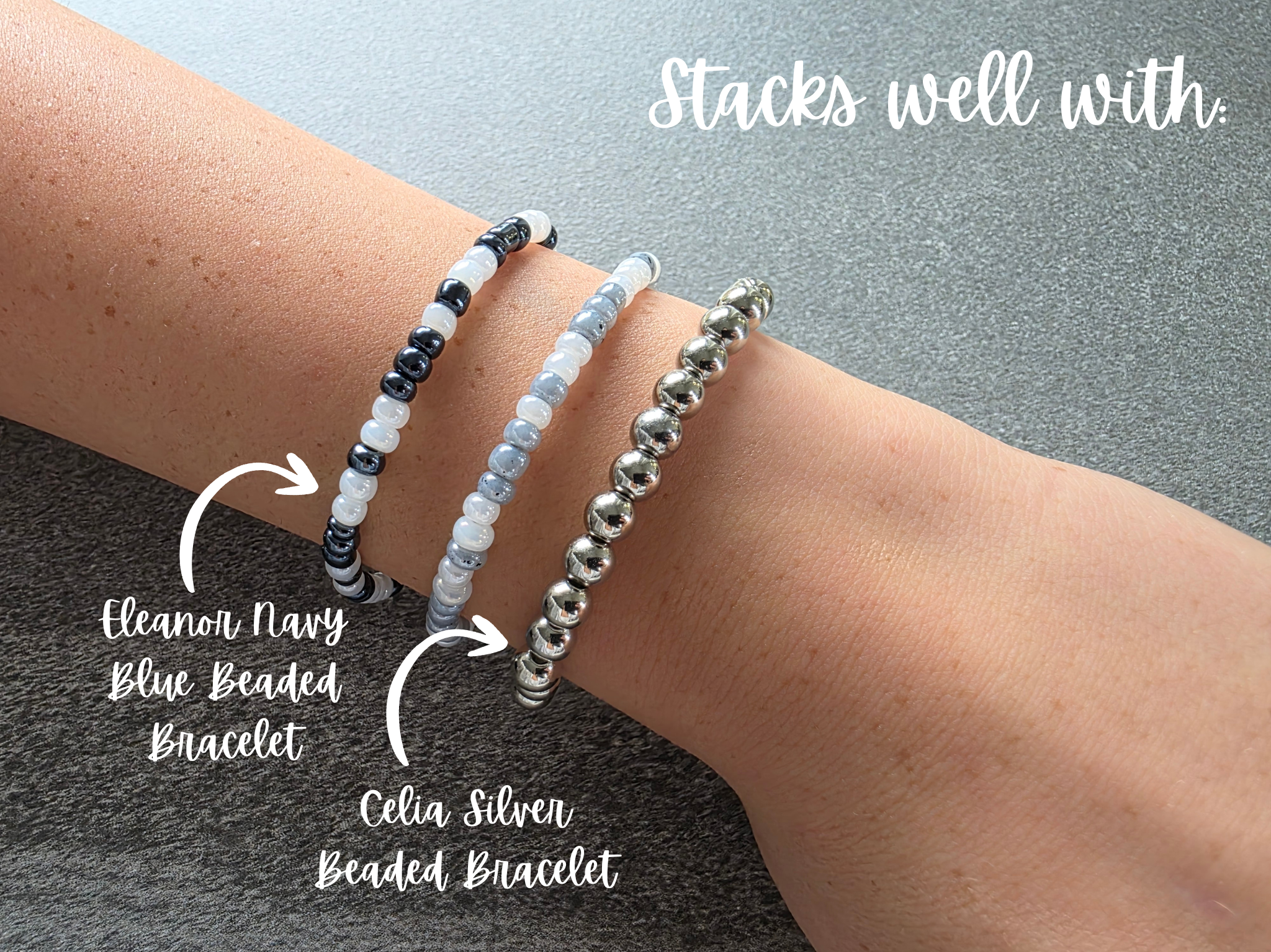 Eleanor Light Blue Beaded Bracelet